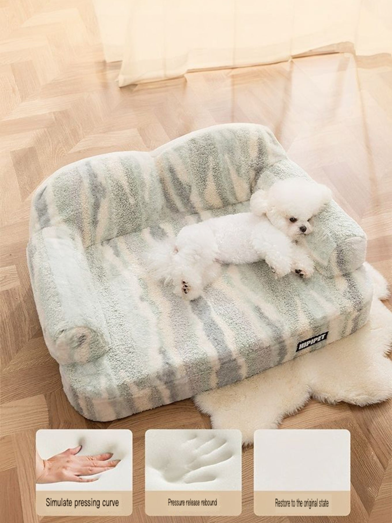 Soft Plush Polyester Pet Bed – Semi-Enclosed Washable Nest for Dogs & Cats, M–2XL – view 2