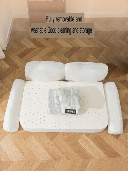Soft Plush Polyester Pet Bed – Semi-Enclosed Washable Nest for Dogs & Cats, M–2XL – view 4