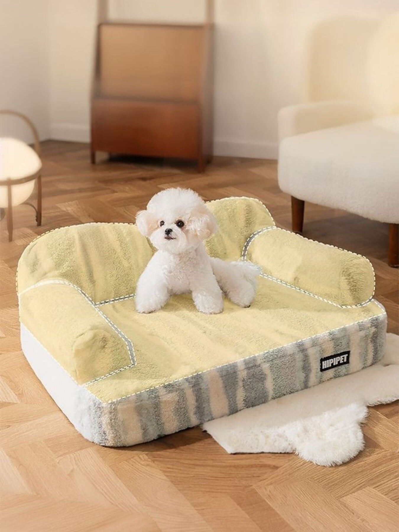 Soft Plush Polyester Pet Bed – Semi-Enclosed Washable Nest for Dogs & Cats, M–2XL – view 7