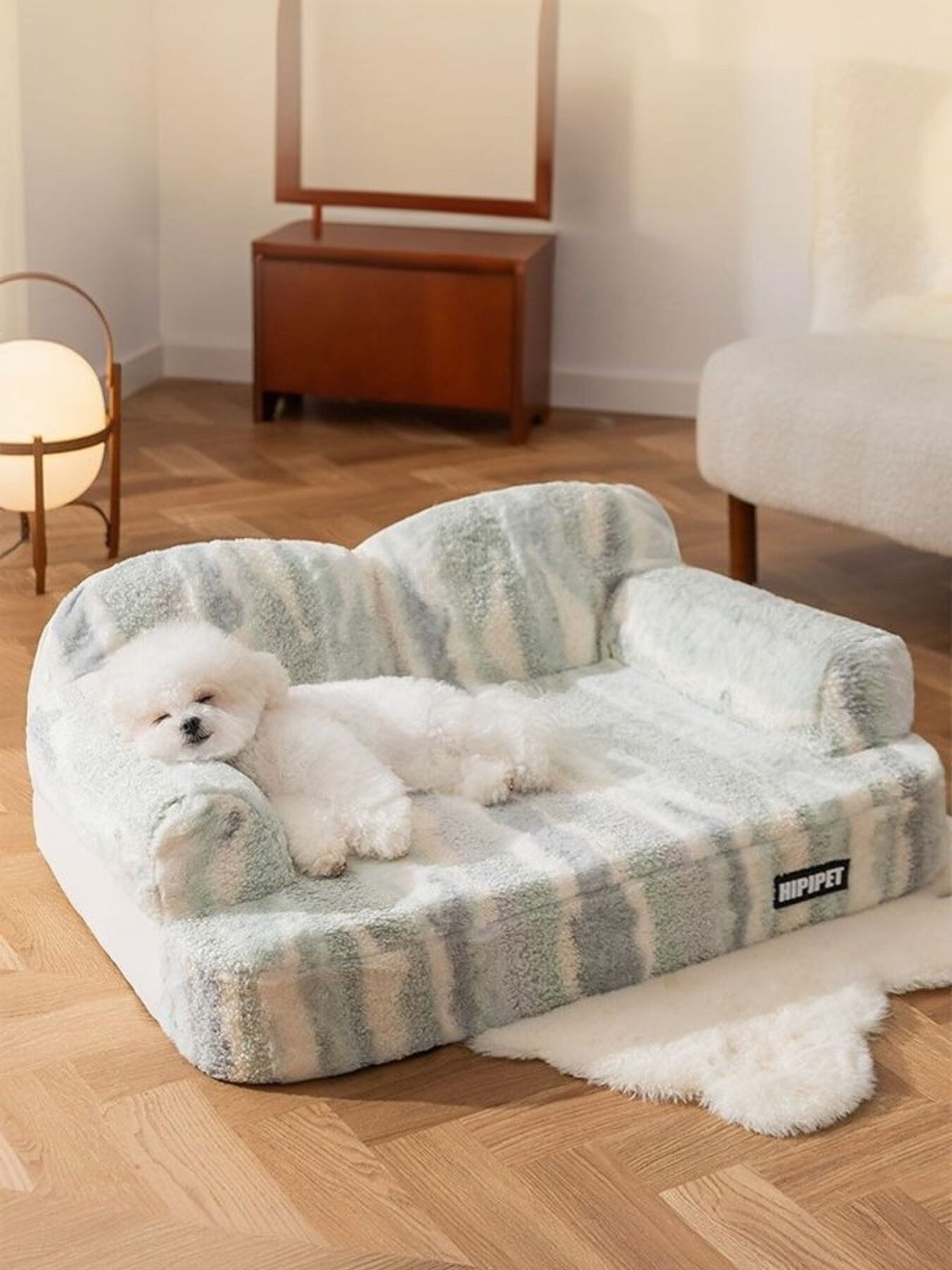 Soft Plush Polyester Pet Bed – Semi-Enclosed Washable Nest for Dogs & Cats, M–2XL – view 8