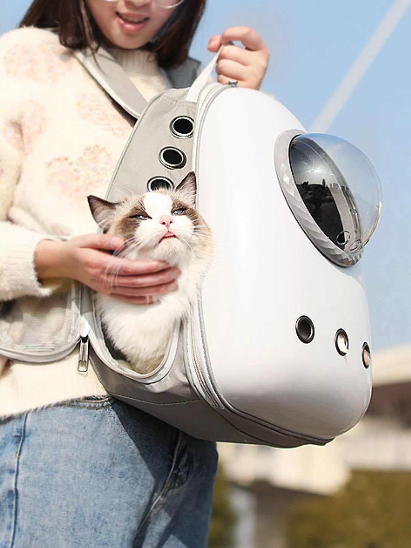 Space Capsule Transparent Pet Carrier Backpack – Large Bubble Window Backpack for Cats & Dogs – view 10