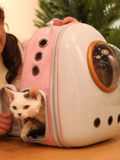 Space Capsule Transparent Pet Carrier Backpack – Large Bubble Window Backpack for Cats & Dogs – view 2
