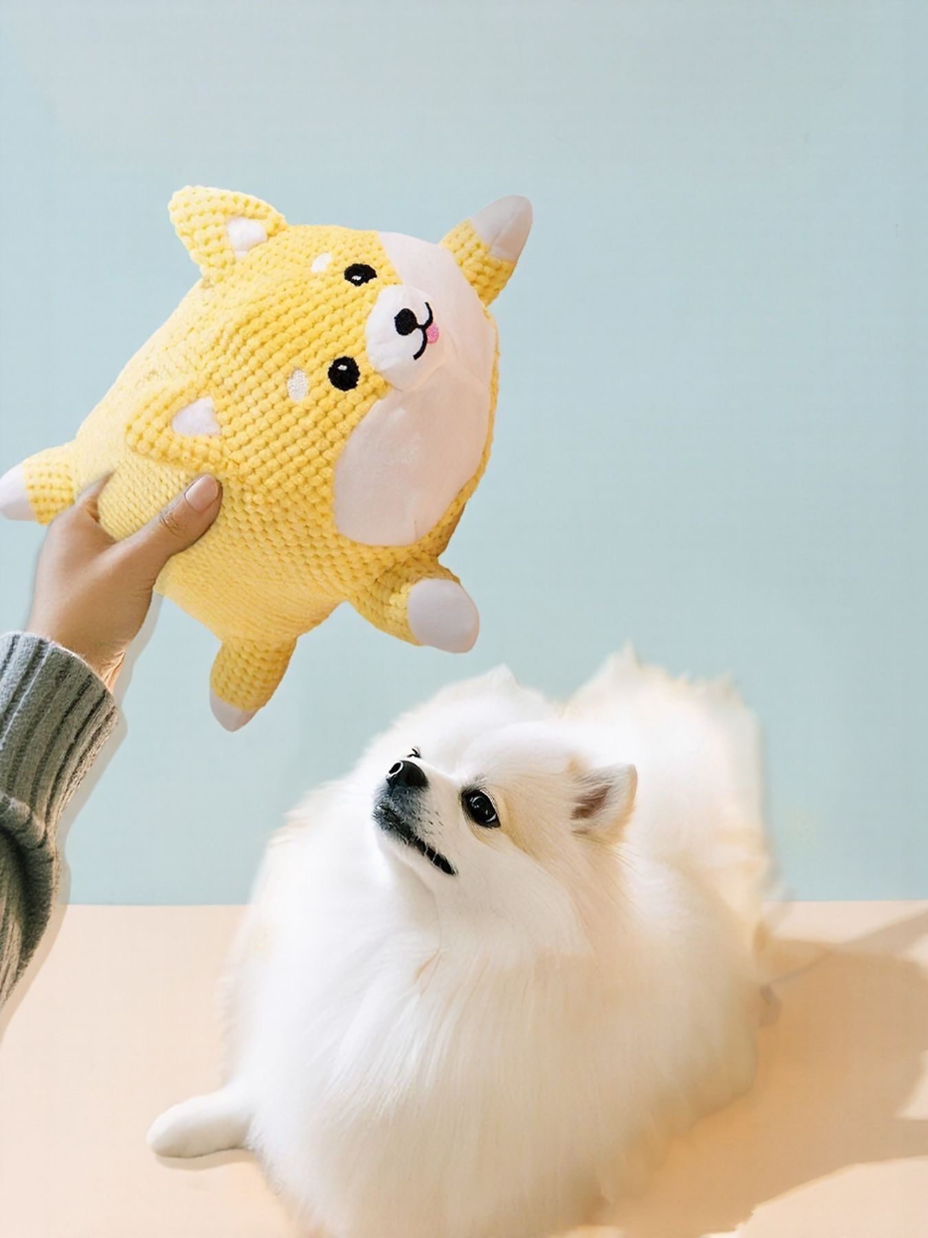 Squeaky Polyester Pet Plush Toy – Soft Interactive Toy for Dogs & Cats, S & L – view 2