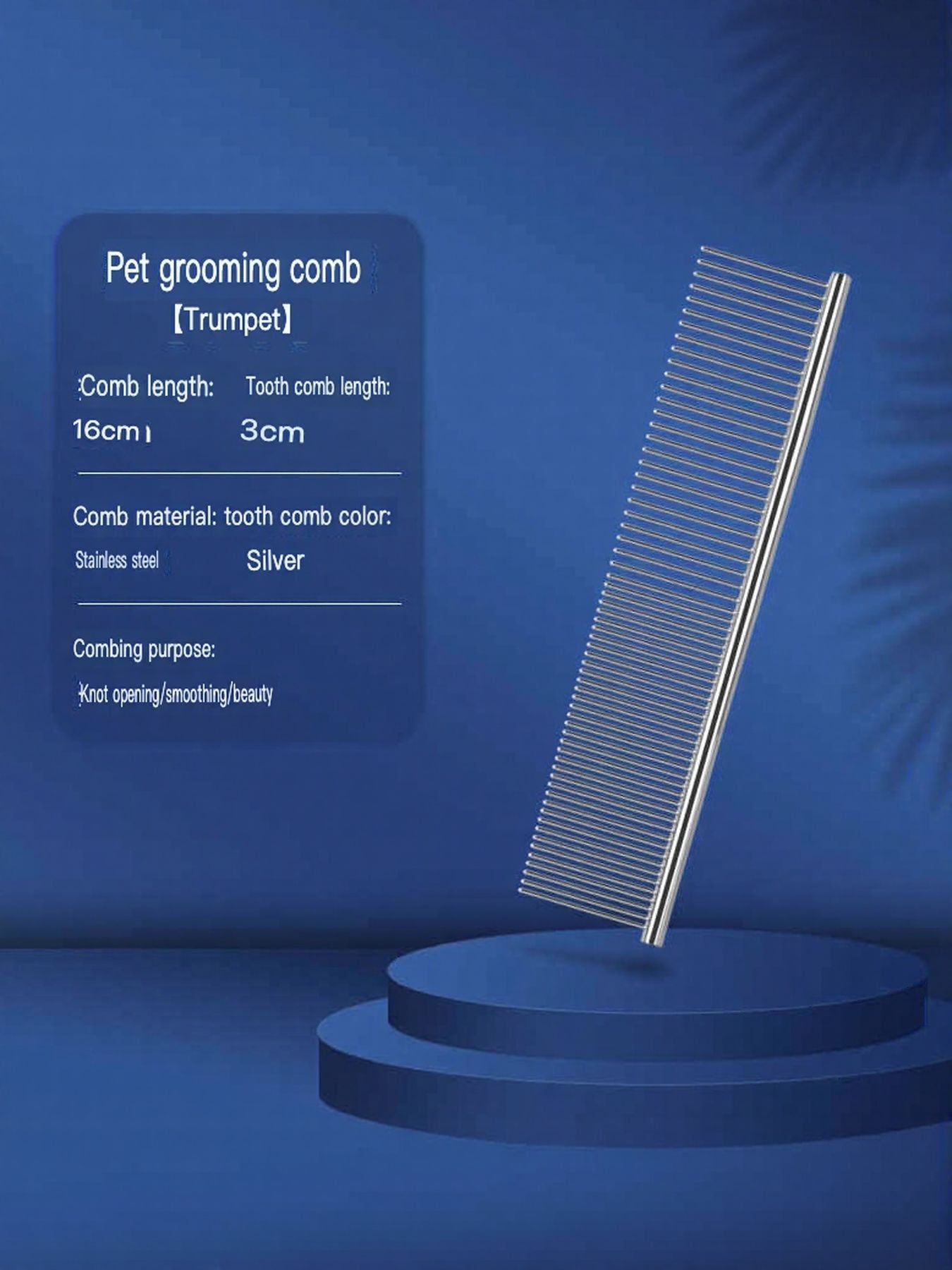 Stainless Steel Pet Grooming Comb for Hair Removal – view 3