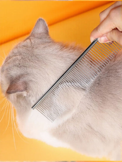 Stainless steel pet grooming comb for hair removal for dogs and cats