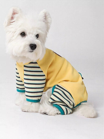 Striped Drawstring Pet Jumpsuit – Comfortable One-Piece Outfit for Dogs & Cats – view 2