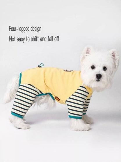 Striped Drawstring Pet Jumpsuit – Comfortable One-Piece Outfit for Dogs & Cats – view 3