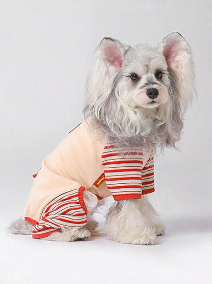 Striped Drawstring Pet Jumpsuit – Comfortable One-Piece Outfit for Dogs & Cats – view 6