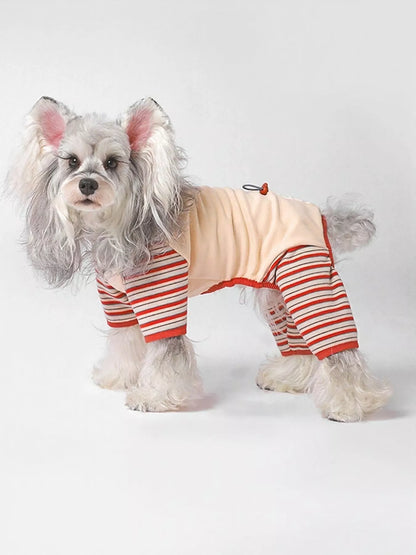 Striped Drawstring Pet Jumpsuit – Comfortable One-Piece Outfit for Dogs & Cats – view 7