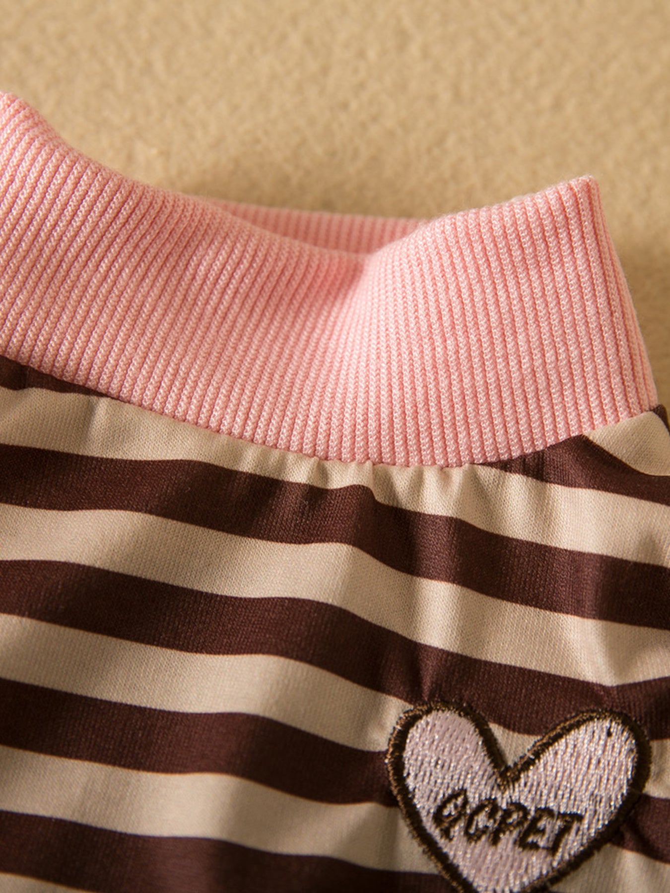 Striped Heart Patch Pet T-Shirt – Soft Stretch Polyester Top for Dogs & Cats – view 3