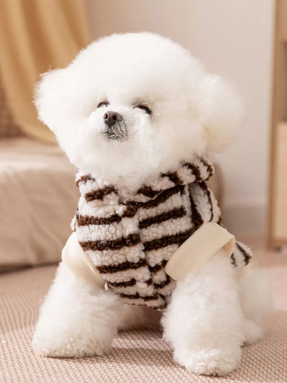 Striped Hooded Plush Pet Sweater – Cozy Hoodie for Dogs & Cats, XS–2XL – view 13