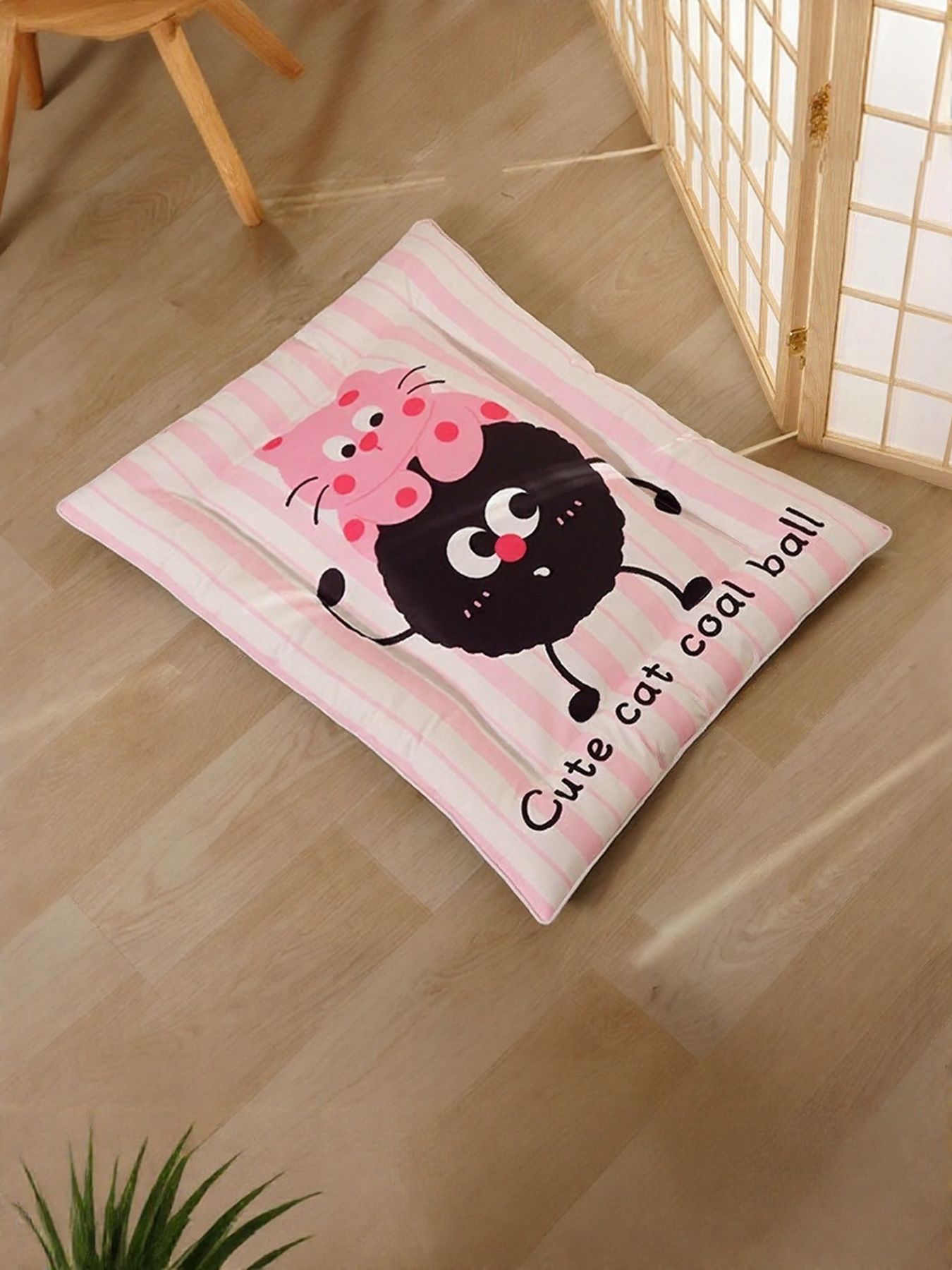 Striped Lightweight Polyester Pet Mat & Bed – Flat Cushion Bed for Cats & Dogs, L & XL – view 4