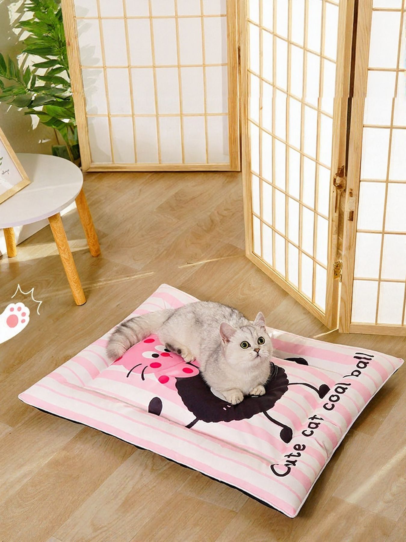 Striped Lightweight Polyester Pet Mat & Bed – Flat Cushion Bed for Cats & Dogs, L & XL – view 5