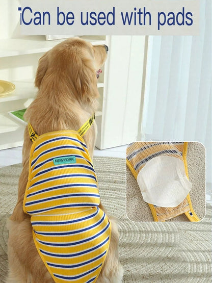 Striped Physiological Pet Sanitary Suit – Reusable Menstrual Wrap for Female Dogs – view 2