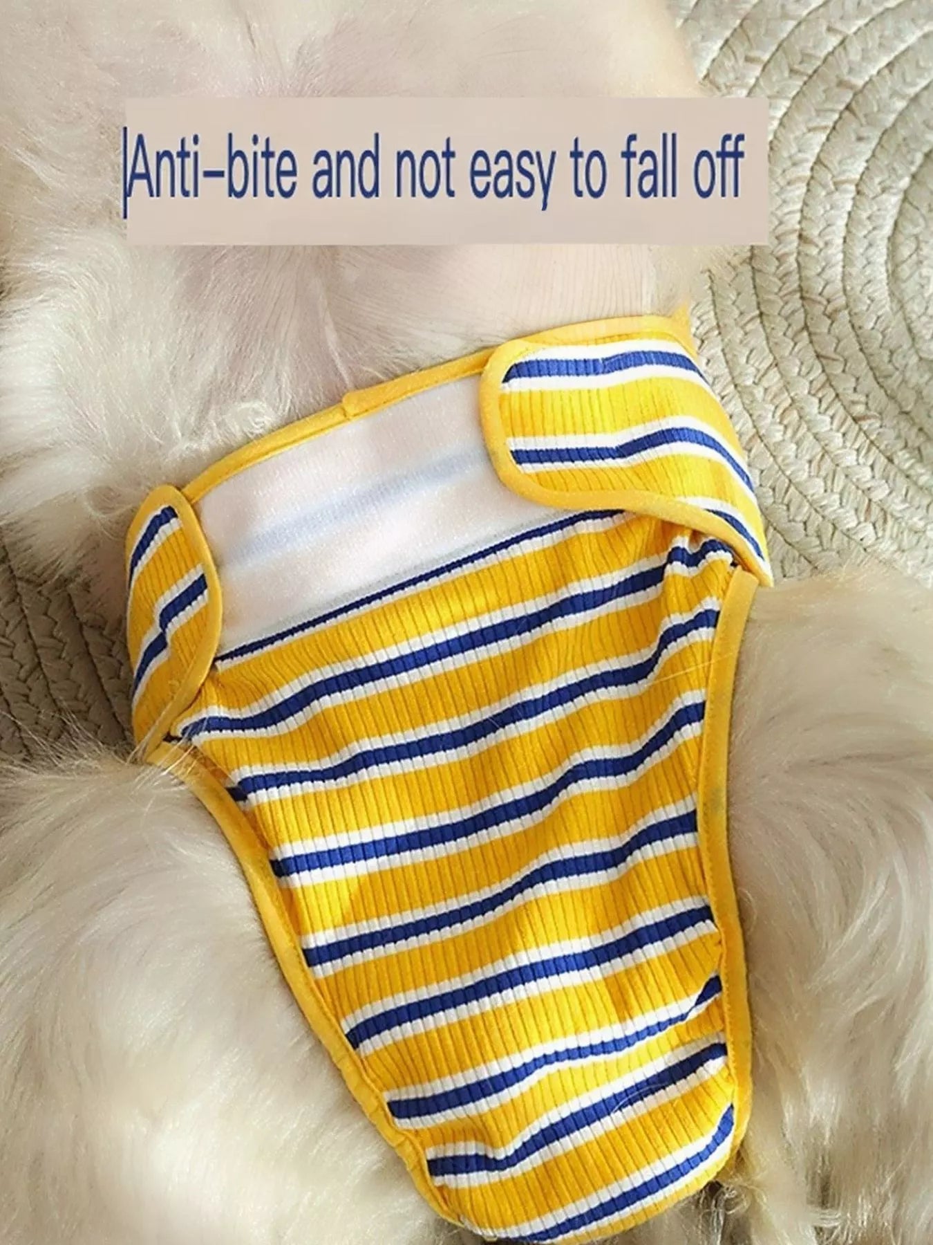 Striped Physiological Pet Sanitary Suit – Reusable Menstrual Wrap for Female Dogs – view 3