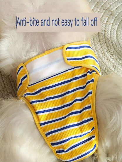 Striped Physiological Pet Sanitary Suit – Reusable Menstrual Wrap for Female Dogs – view 3