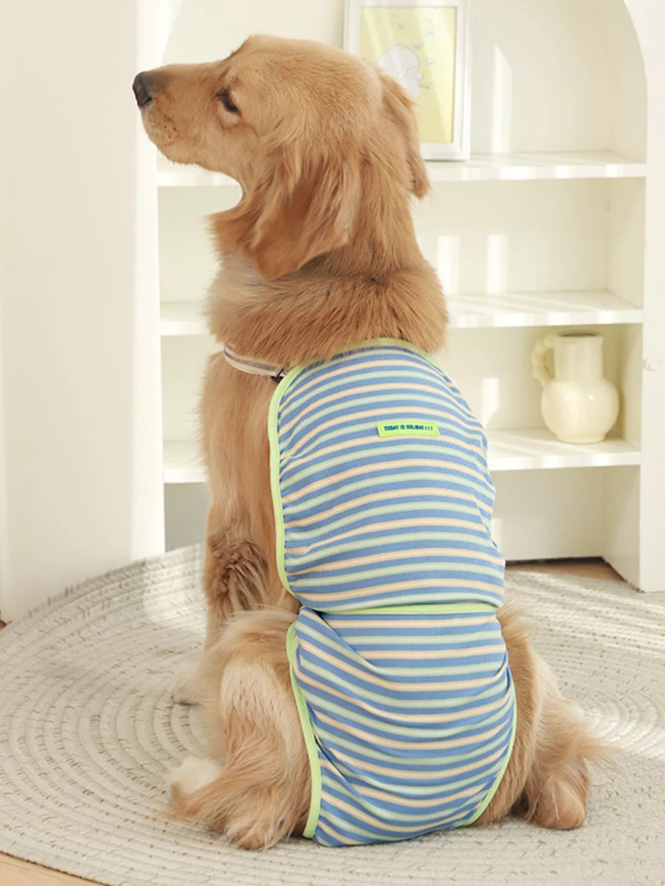 Striped Physiological Pet Sanitary Suit – Reusable Menstrual Wrap for Female Dogs – view 5