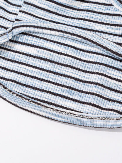 Striped Tied Pet Top – Stretch Casual Shirt for Small Dogs & Cats – view 12