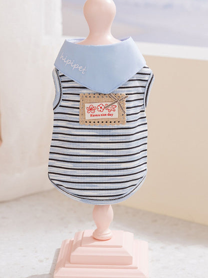 Striped Tied Pet Top – Stretch Casual Shirt for Small Dogs & Cats – view 8