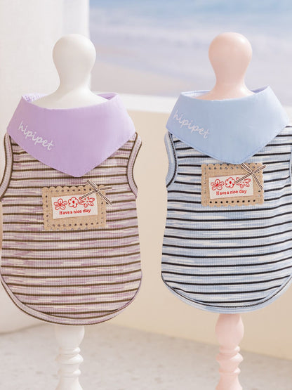 Striped Tied Pet Top – Stretch Casual Shirt for Small Dogs & Cats – view 9