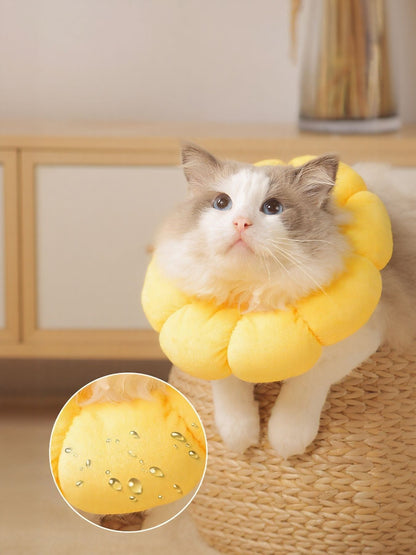 Sunflower soft recovery collar for dogs and cats, polyester anti-lick e-collar