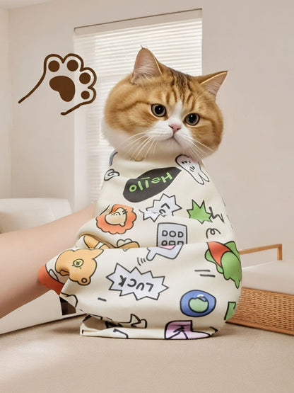 Super Absorbent Cartoon Print Pet Bath Towel – Polyester Drying Towel for Dogs & Cats – view 2