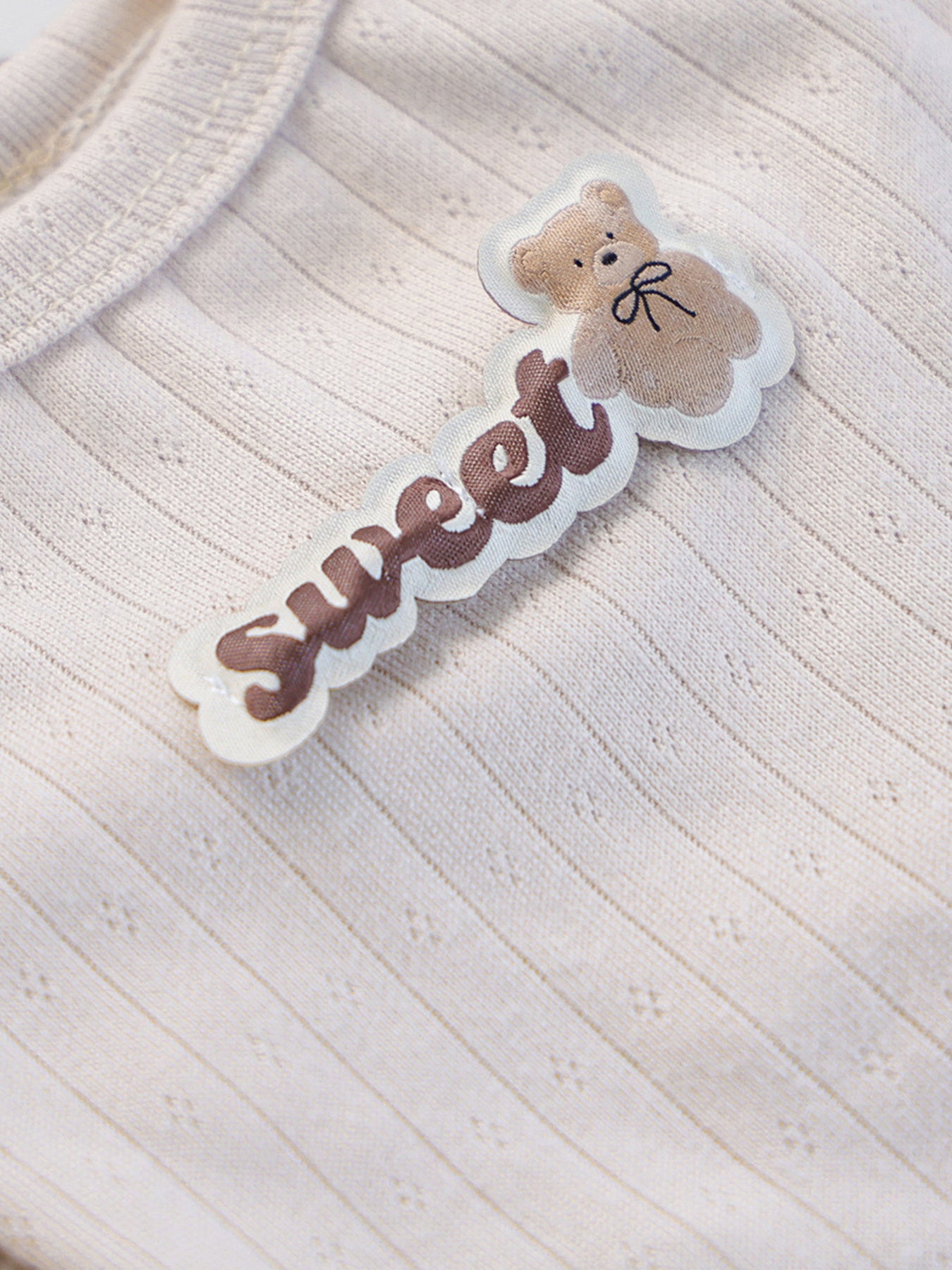 Sweet Bear Patch Ribbed Pet Top – Bow & Frill Stretch Shirt for Dogs & Cats – view 28