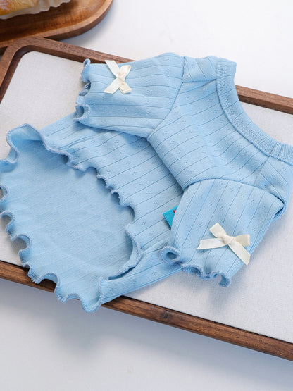 Sweet Bear Patch Ribbed Pet Top – Bow & Frill Stretch Shirt for Dogs & Cats – view 9