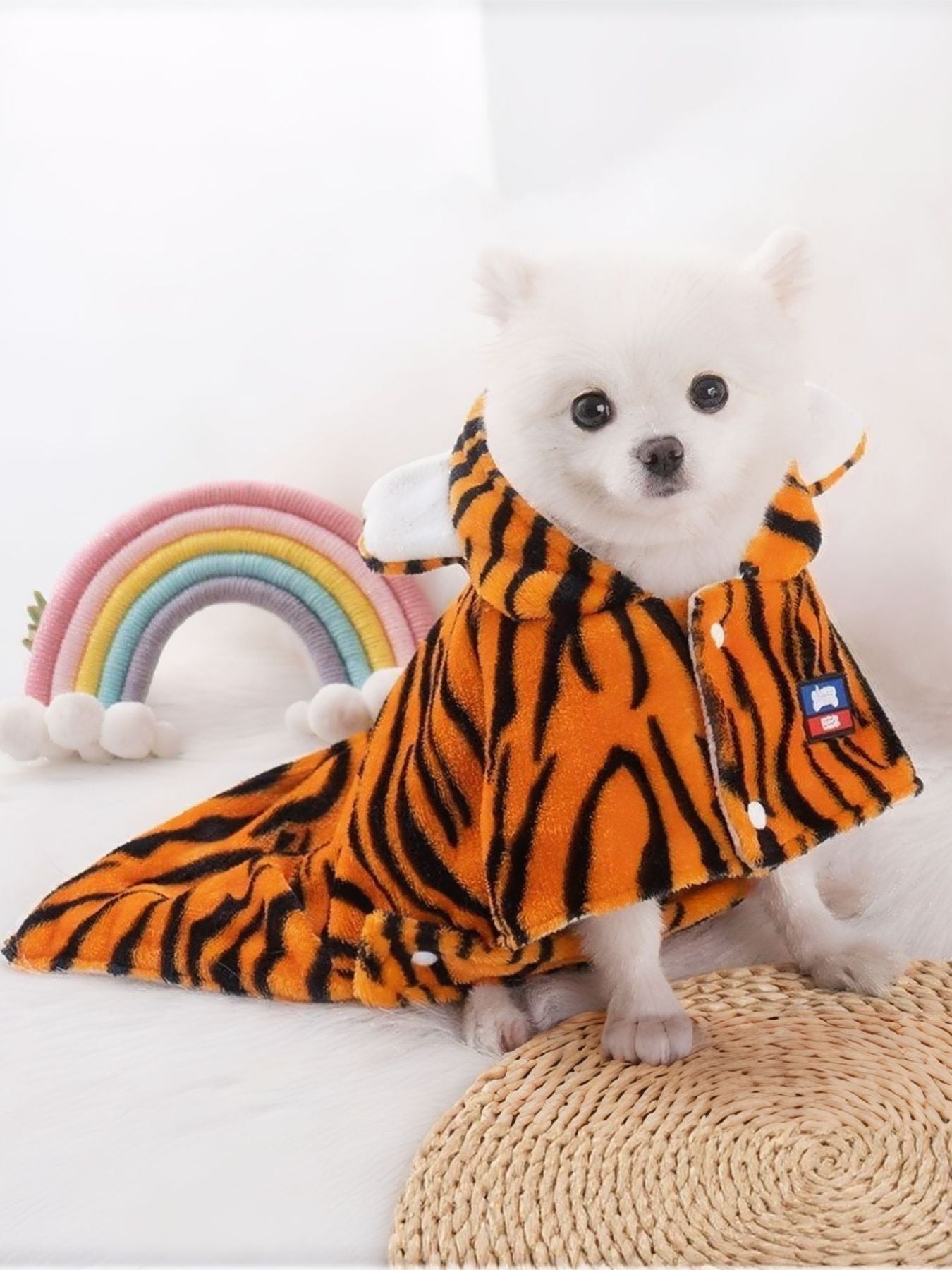 Tiger Ear Zip-Up Pet Hoodie – Novelty Costume Hoodie for Large Dogs – view 2