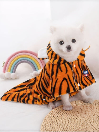 Tiger Ear Zip-Up Pet Hoodie – Novelty Costume Hoodie for Large Dogs – view 2
