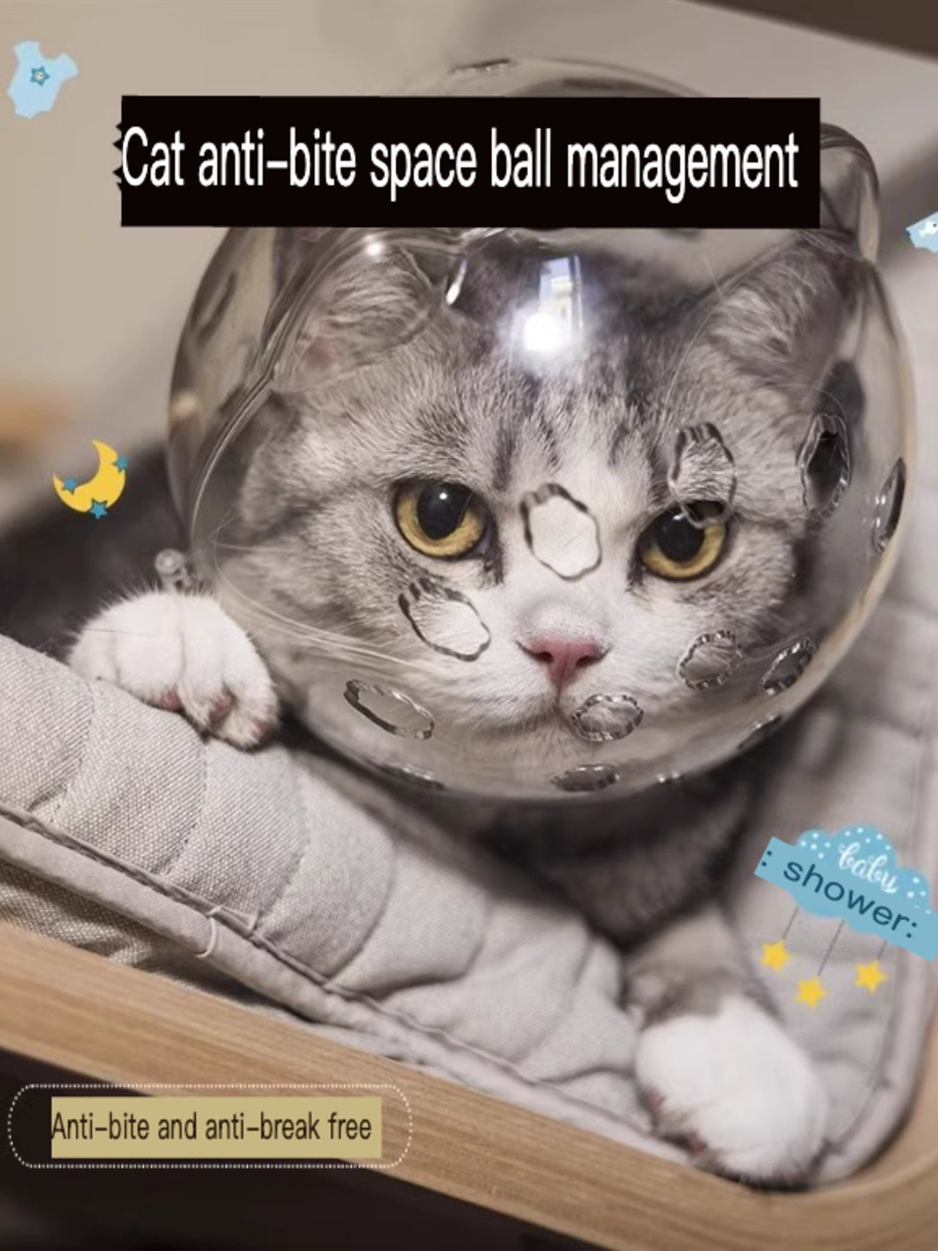 Transparent Anti-Bite Pet Recovery Cone – Lightweight Plastic E-Collar for Dogs & Cats – view 2