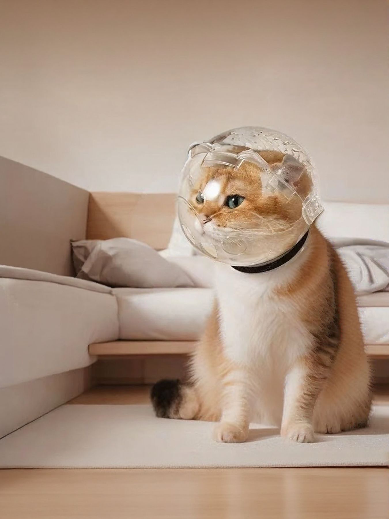 Transparent plastic pet recovery cone e-collar, lightweight anti-bite design for dogs and cats