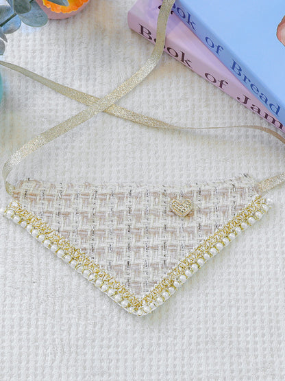 Triangle Tweed Lace Pet Scarf – Classic Neck Accessory for Dogs & Cats – view 10