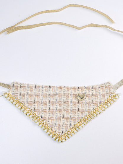 Triangle Tweed Lace Pet Scarf – Classic Neck Accessory for Dogs & Cats – view 11