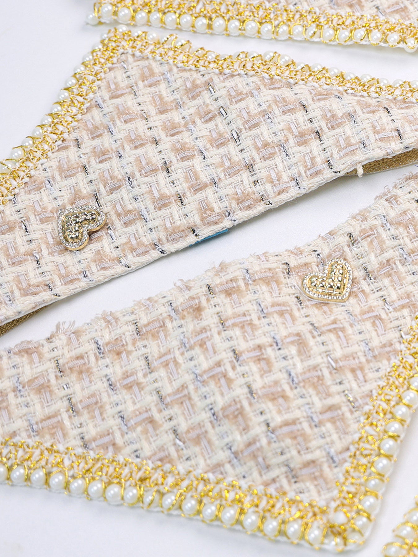 Triangle Tweed Lace Pet Scarf – Classic Neck Accessory for Dogs & Cats – view 12