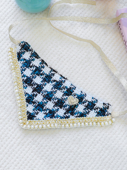 Triangle Tweed Lace Pet Scarf – Classic Neck Accessory for Dogs & Cats – view 21