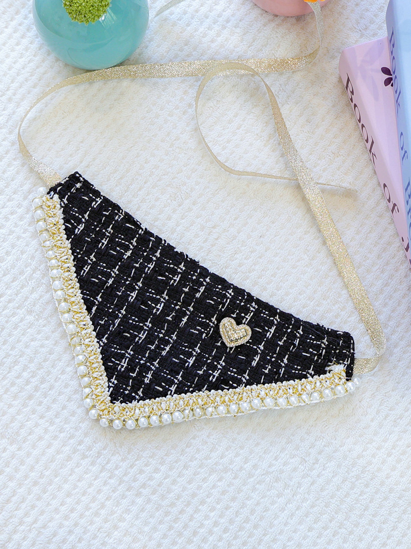 Triangle Tweed Lace Pet Scarf – Classic Neck Accessory for Dogs & Cats – view 23