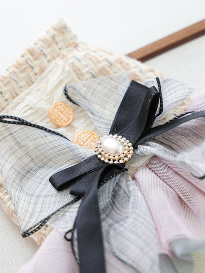 Tweed Pet Dress with Ruffle – Tiered Bow-Detail Dress for Dogs & Cats – view 16