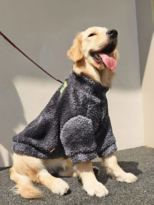 Warm fleece pet sweater for large dogs, cozy winter pullover in sizes 3XL to 7XL