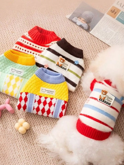 Warm Knitted Pet Sweater – Soft Stretch Pullover for Dogs & Cats – view 11