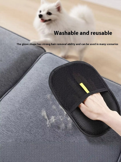 Washable reusable glove-shaped pet hair remover grooming mitt for dogs and cats