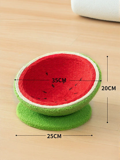 Watermelon Shaped Sisal Cat Scratching Post Nest – Scratch & Sleep Combo for Cats – view 10