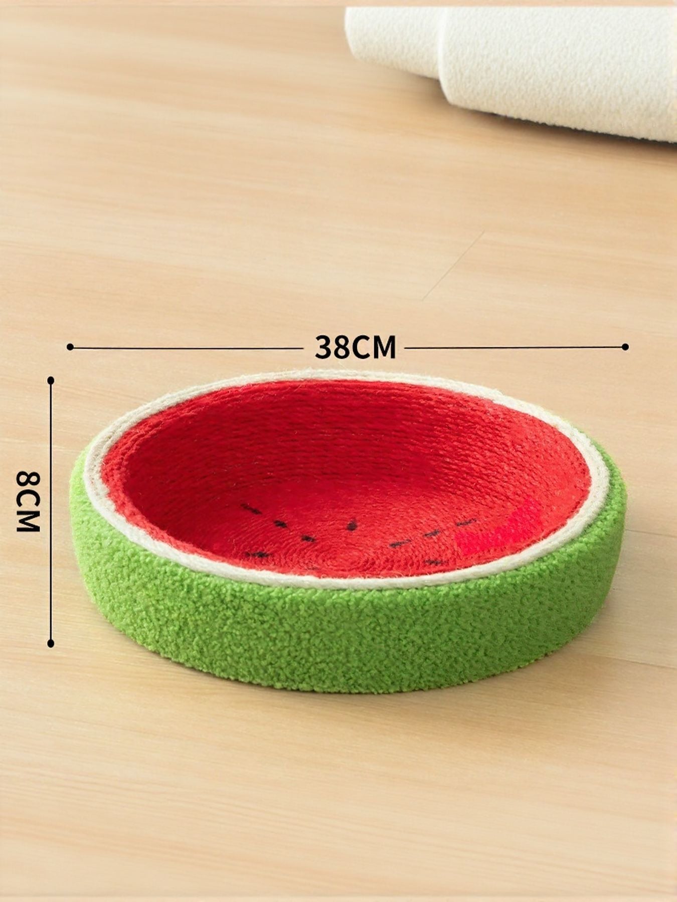 Watermelon Shaped Sisal Cat Scratching Post Nest – Scratch & Sleep Combo for Cats – view 12