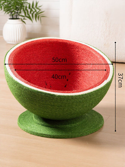 Watermelon Shaped Sisal Cat Scratching Post Nest – Scratch & Sleep Combo for Cats – view 9