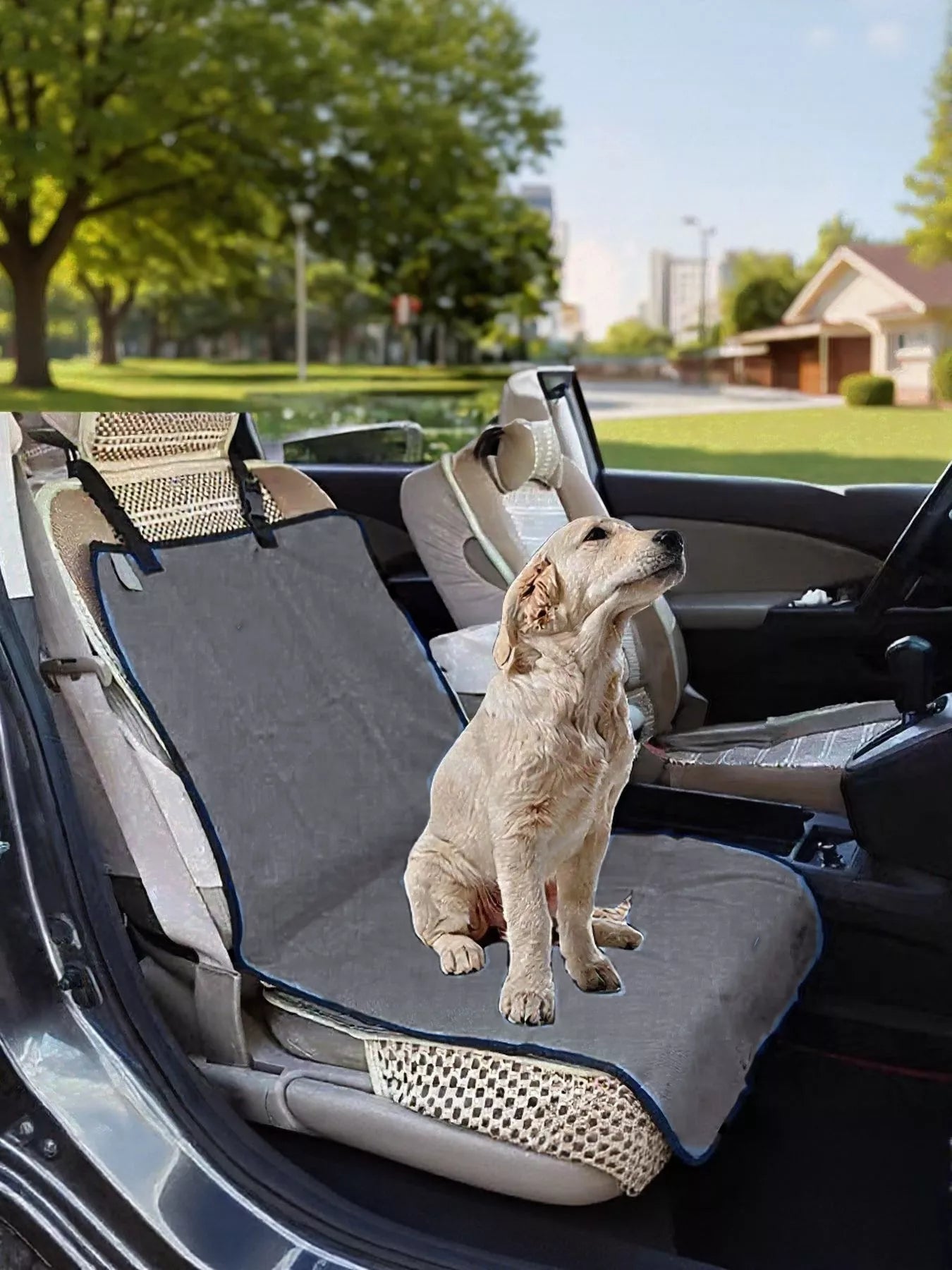 Waterproof scratch-proof pet car back seat cover for dogs and cats