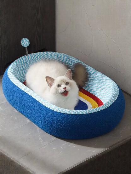 Wear-resistant sisal cat scratcher and sleep bed for cats