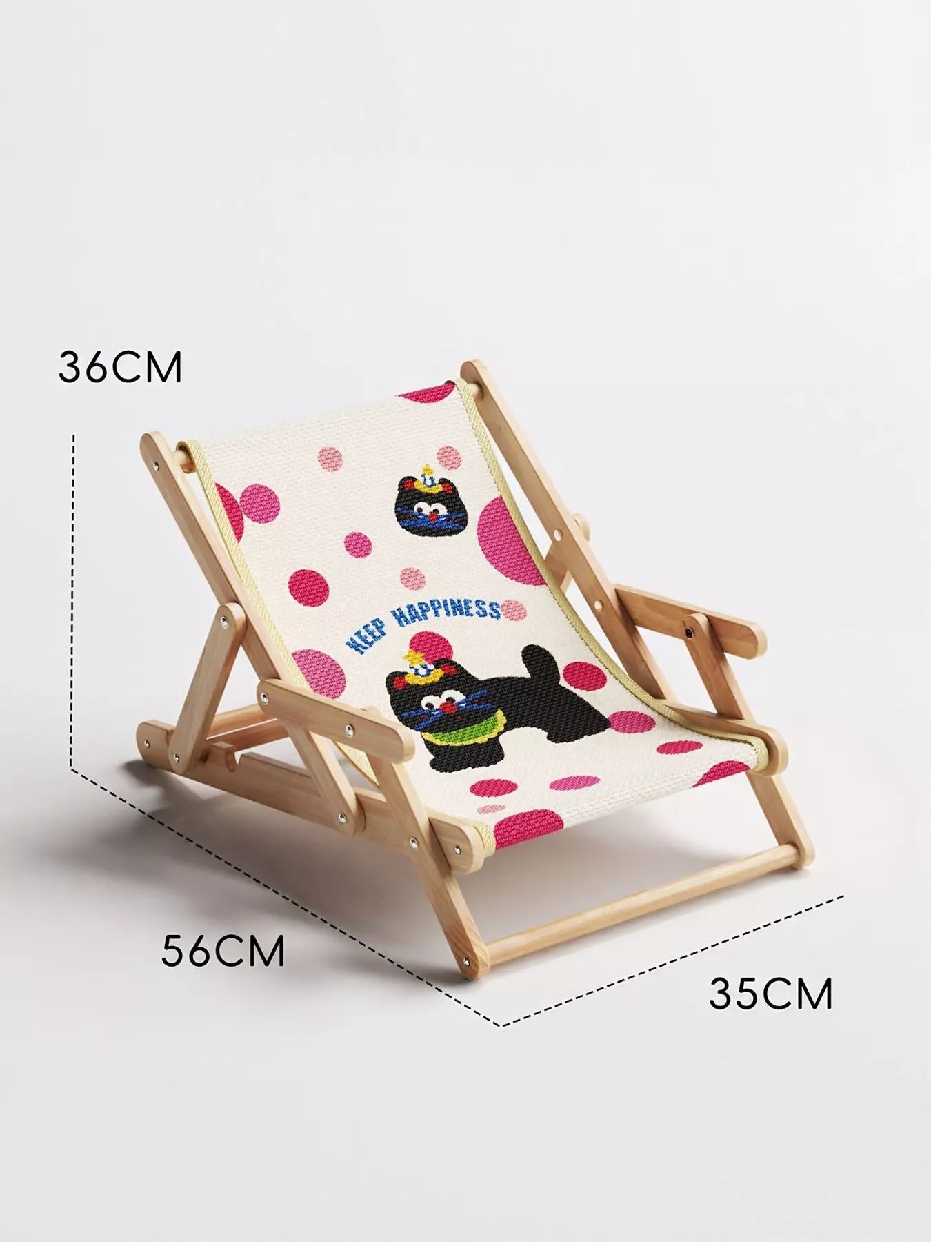 Wooden Pet Chair with Polyester Cushion – Elevated Seat for Cats & Small Dogs – view 2