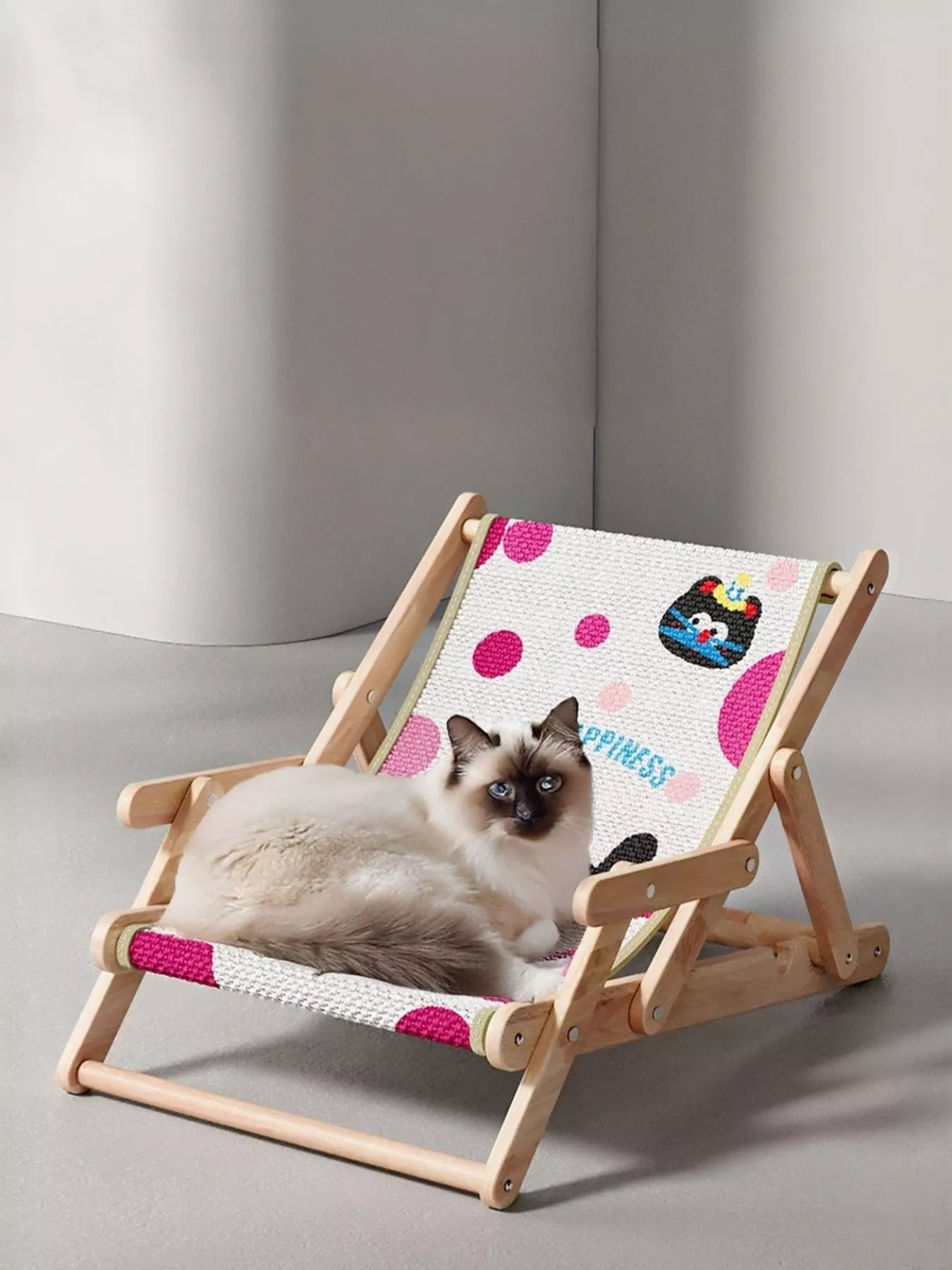 Wooden Pet Chair with Polyester Cushion – Elevated Seat for Cats & Small Dogs – view 3