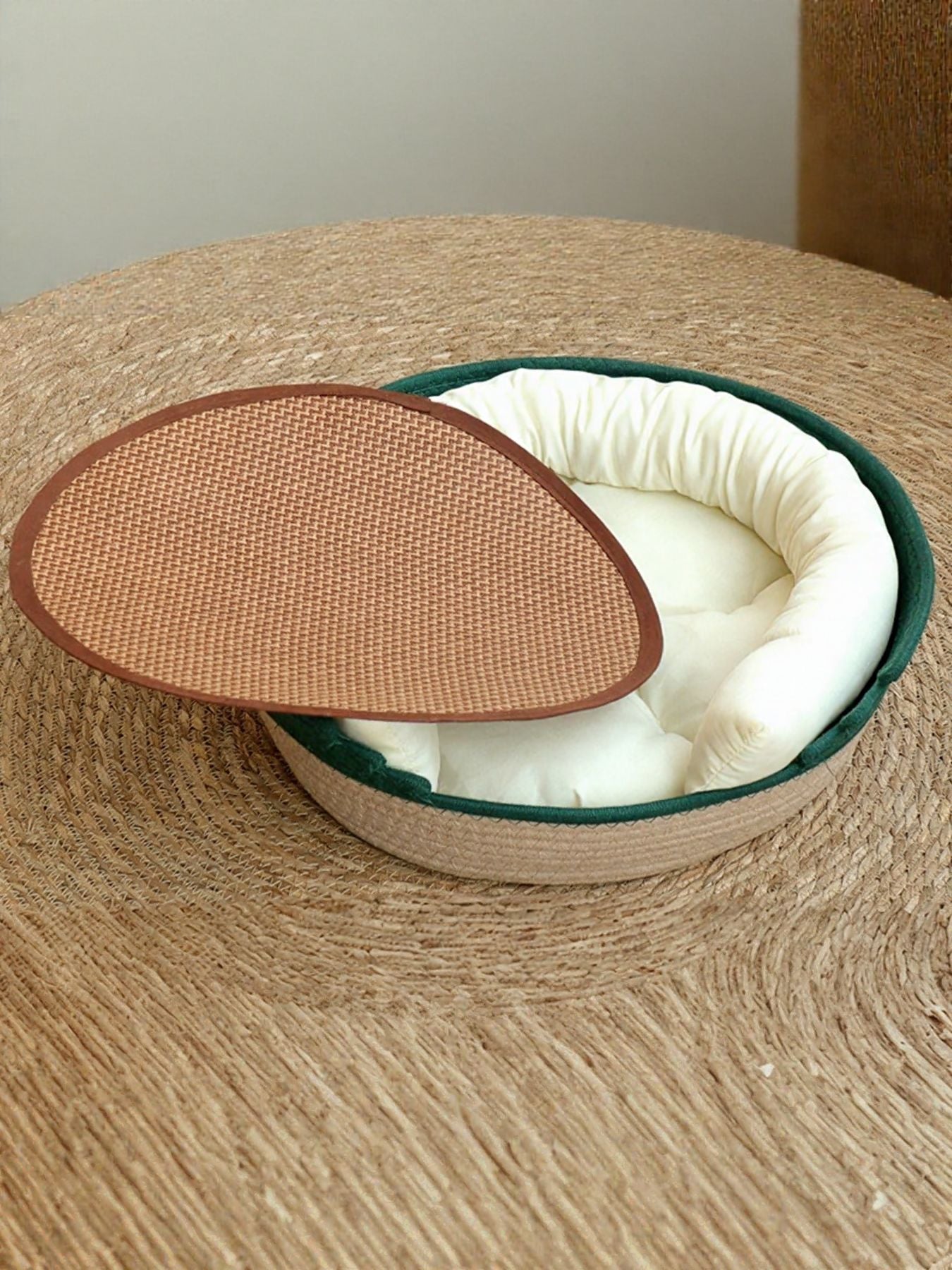 Woven Cotton Cord Pet Nest – Foldable Semi-Enclosed Scratch-Resistant Bed for Cats & Dogs – view 4