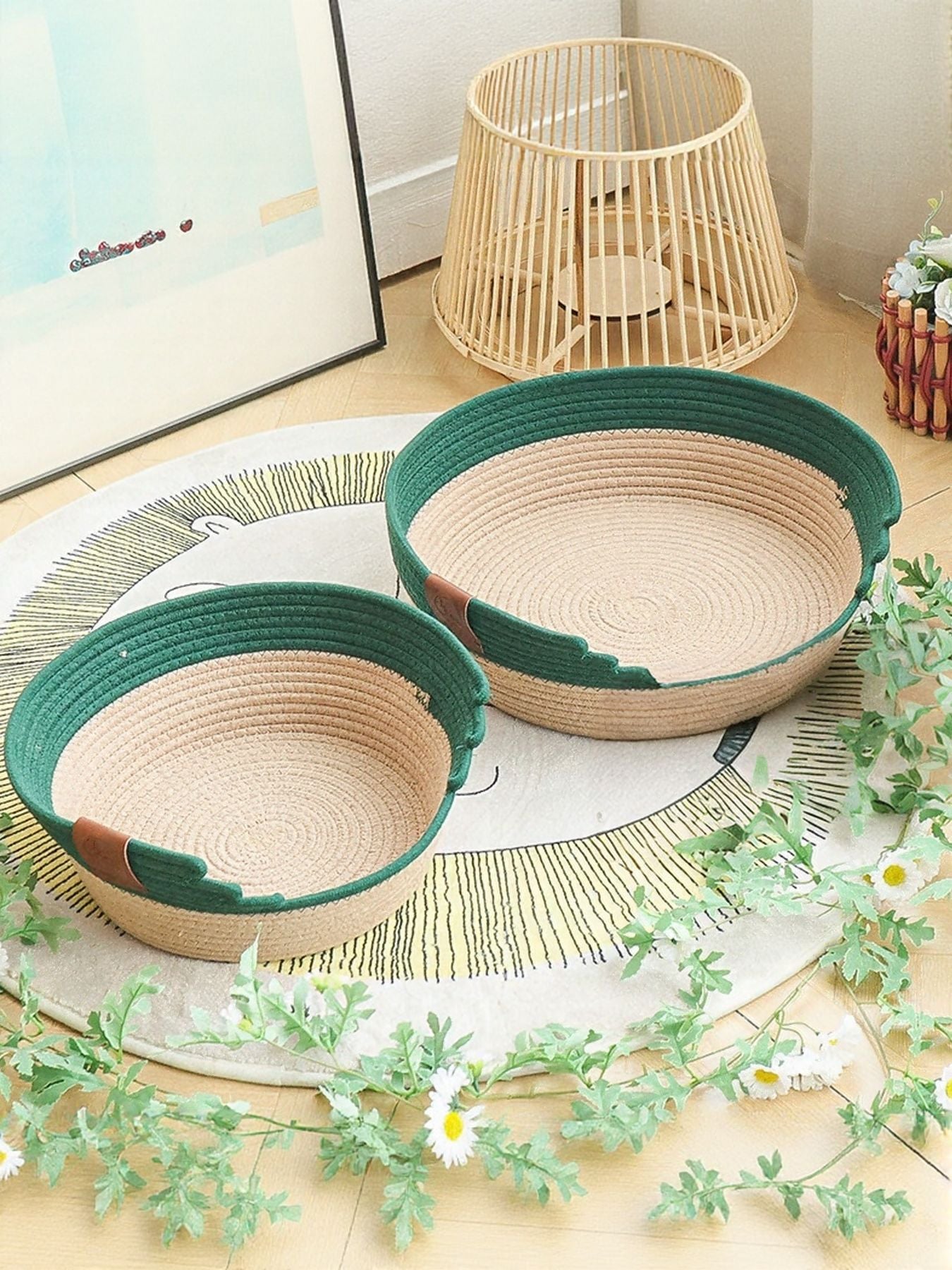 Woven Cotton Cord Pet Nest – Foldable Semi-Enclosed Scratch-Resistant Bed for Cats & Dogs – view 5